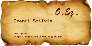 Orendi Szilvia névjegykártya